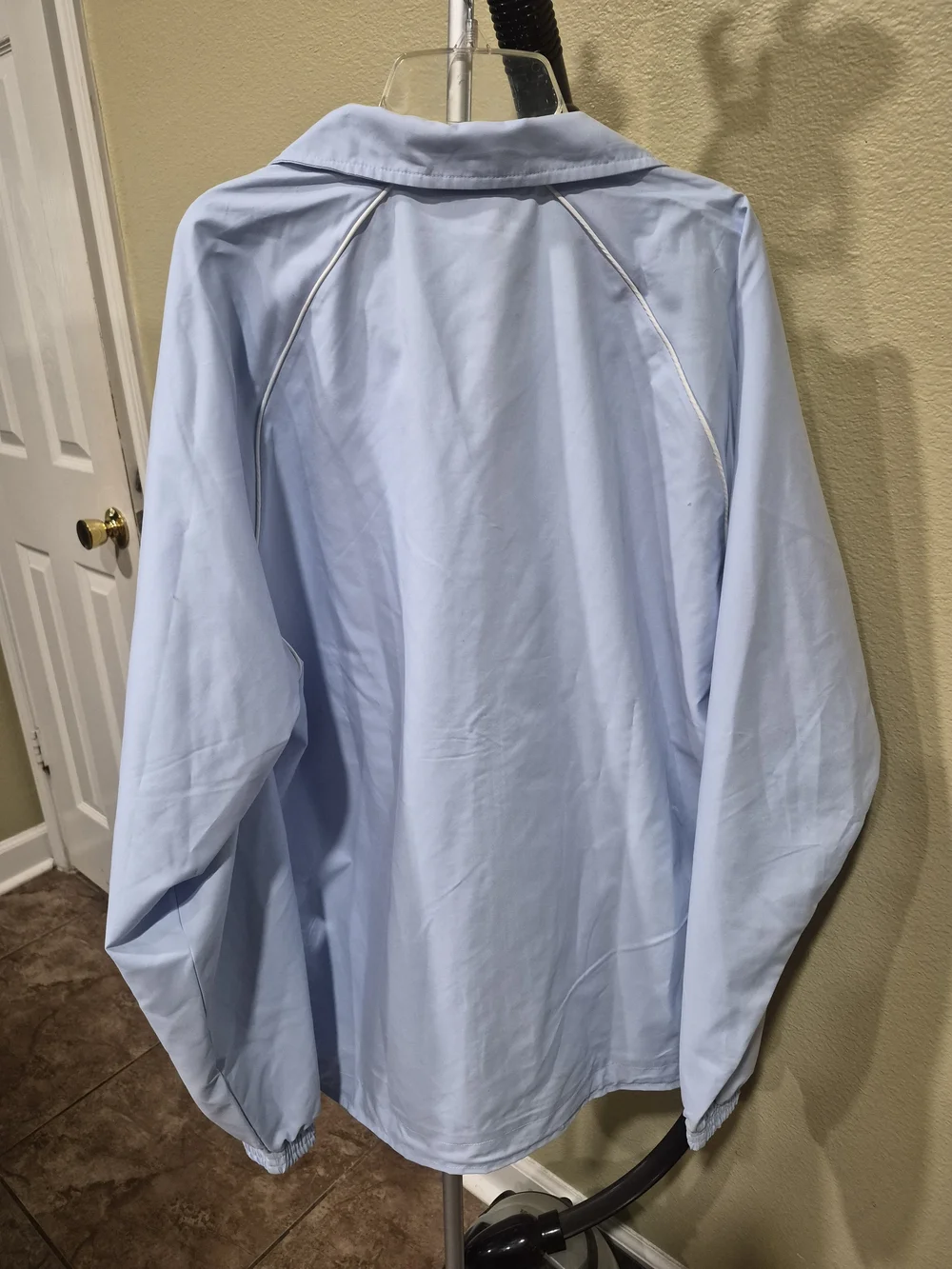 Adidas Men's Light Blue Track Suit with Black Stripes